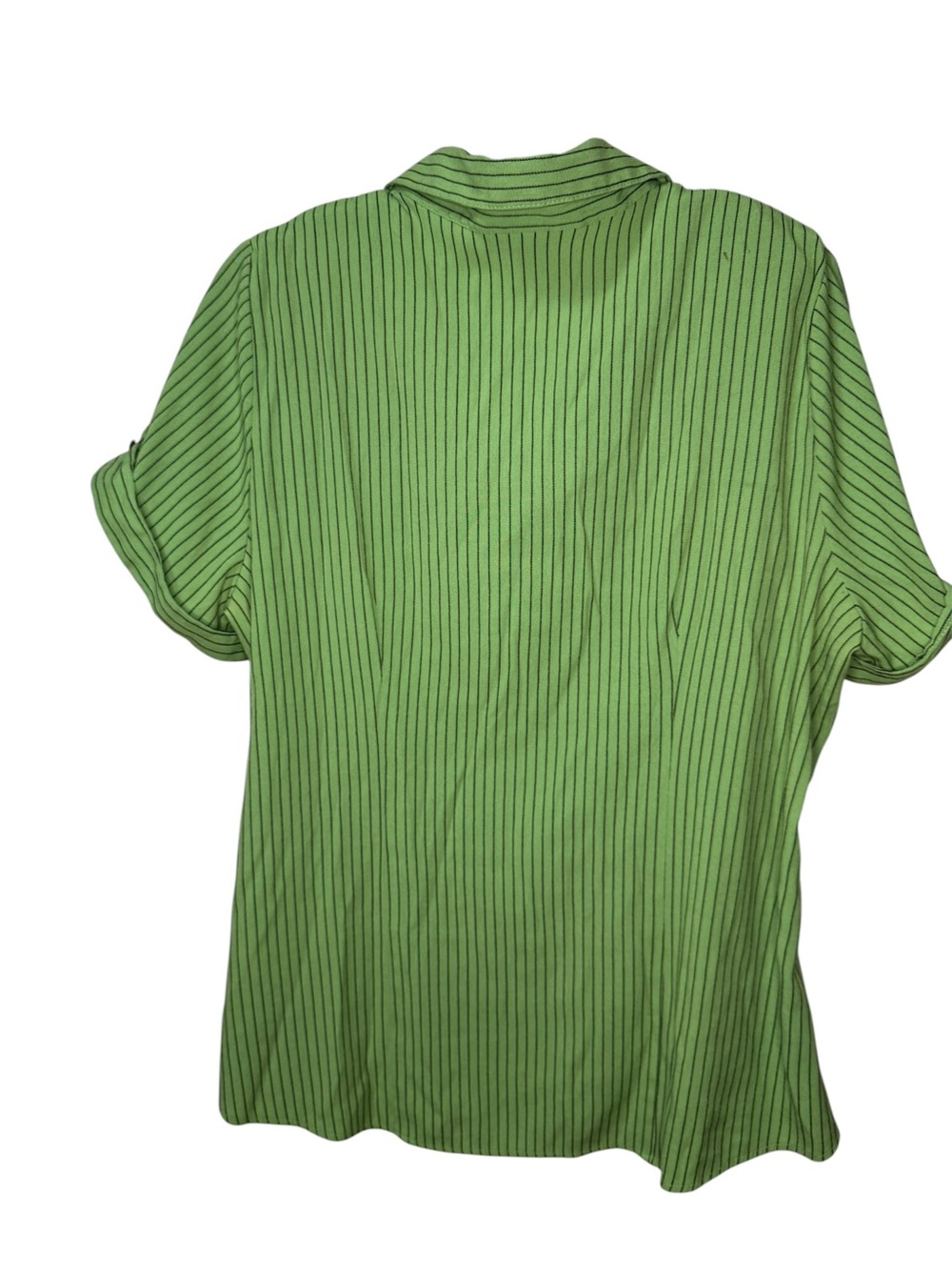 Green Ribbed Button-Up Shirt - Picture 3 of 7